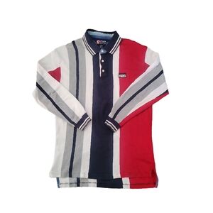 CHAPS Ralph Lauren Colorblock Stripe Long Sleeve Polo Rugby Shirt Size 2XL T